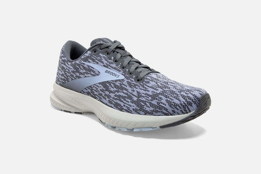 Brooks Running Shoes - Launch 7 Road Womens - Grey/Blue - BZL-426158